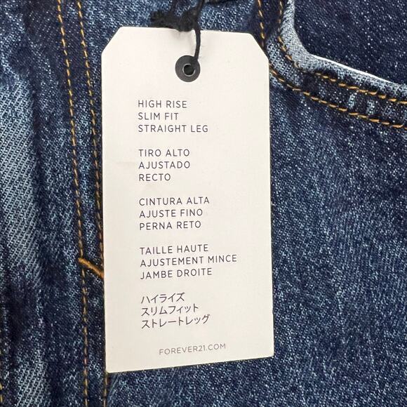 NWT Forever 21 High Rise Slim Fit Straight Leg Denim Jeans Size 28 - Picture 6 of 8